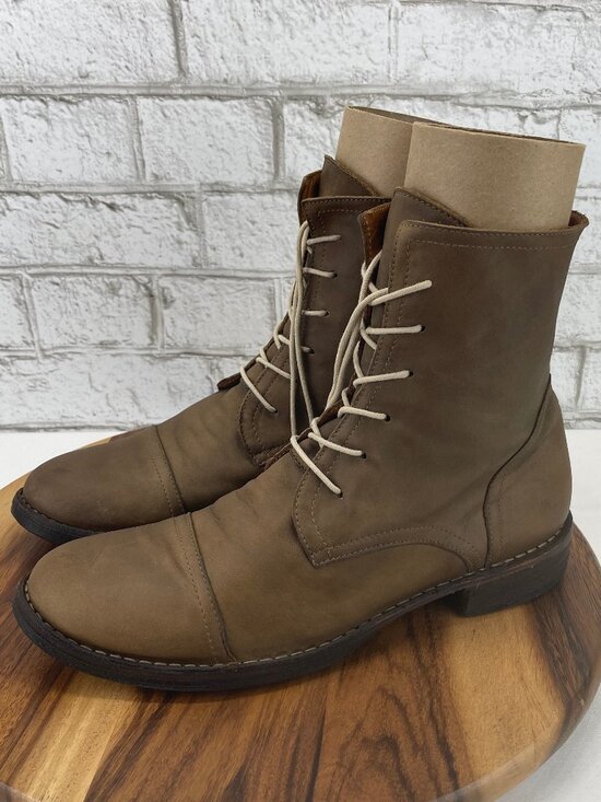 Florentini + Baker Other - Florentini + Baker Mens Sz. 10 Light Brown Leather Cap Toe Lace Up Boots Italy